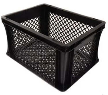 Import Fietskrat Kunststof - Zwart - 20 Liter