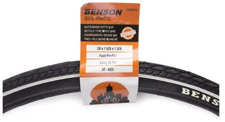 Import Goedkope Buitenband 28 x 1 5/8 x 1 3/8 (37-622) - Zwart - Witte lijn