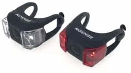 Import Siliconen LED Fietsverlichting Set - Incl. batterijen - Zwart