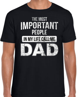 Important people call me dad cadeau t-shirt zwart voor heren - Vaderdag L