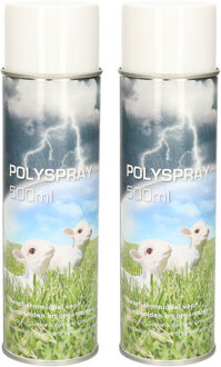 Impregneerspray voor tuinbeelden/tuinkabouters - 2x - 500 ml - Blanke buitenlak spray