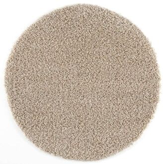 Impression Shaggy Rond Vloerkleed Beige Hoogpolig  - 120 CM ROND