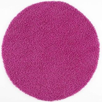 Impression Shaggy Rond Vloerkleed Roze Hoogpolig  - 120 CM ROND