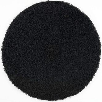 Impression Shaggy Rond Vloerkleed Zwart Hoogpolig  - 80 CM ROND