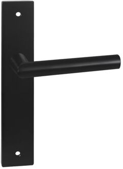 Impresso binnendeurbeslag London - Vierkant deurschild met schroef en toiletsluiting - Aluminium - Zwart