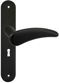 Impresso binnendeurbeslag Philly - Ovaal deurschild met schroef en sleutelgat - Aluminium - Zwart