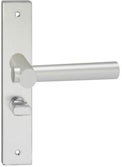 Impresso Deurkruk - Impresso Dover  - Voor binnen - Vierkant deurschild met schroeven en toiletsluiting - Aluminium - 2 stuks