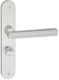 Impresso Deurkruk - Impresso Leeds  - Voor binnen - Ovaal deurschild met schroeven en toiletsluiting - Aluminium - 2 stuks