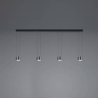 Impulse Flex LED hanglamp 4-lamps zwart mat antraciet geanodiseerd