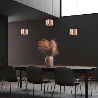 Impulse LED hanglamp 3-lamps roségoud rosé goud, zwart