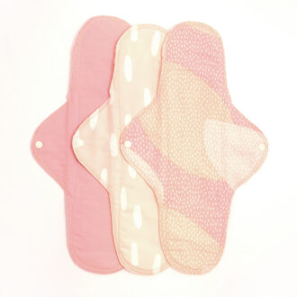 ImseVimse Wasbaar maandverband – ImseVimse Full Cycle Kit (Design: Pink Sprinkle / Bloesem roze mix)