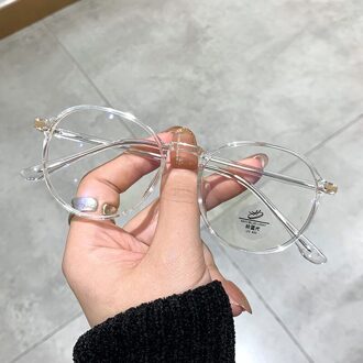 Imwete Anti Blauw Licht Brillen Vintage Ronde Bril Frame Vrouwen Mannen Computer Brillen Transparante Bril Bril TR90 doorzichtig