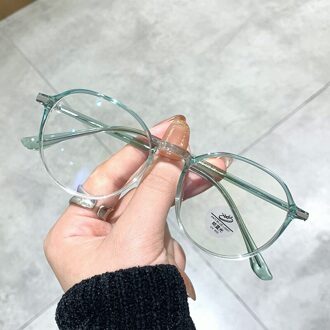 Imwete Anti Blauw Licht Brillen Vintage Ronde Bril Frame Vrouwen Mannen Computer Brillen Transparante Bril Bril TR90 groen