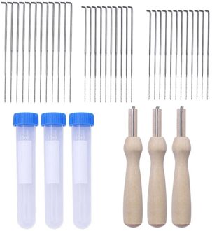 Imzay Naalden 3 Maten Viltnaalden Wolvilt Pokdalig Needlestool Kit Set Diy Craft Vilt Gereedschap Met Houten Handvat