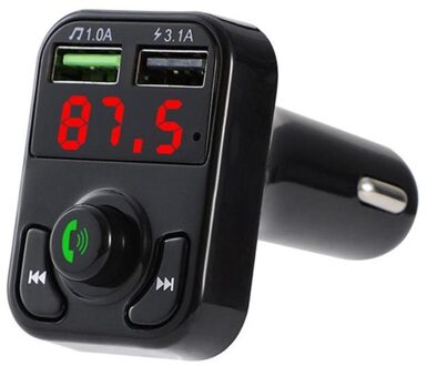 In Auto Bluetooth 5.0 Handsfree Kit Fm-zender Dubbele Oplader Usb Auto Draadloze MP3 Kleur Radio Kit Zwart adapter U4B9