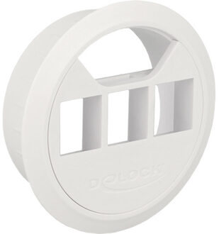 In-desk inbouw frame 60 mm voor 3 Keystone modules / wit