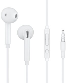 In Ear Oortelefoon Oordopjes Controle Bedrade Koptelefoon Headset met Microfoon voor Samsung S6/S6 Rand wit