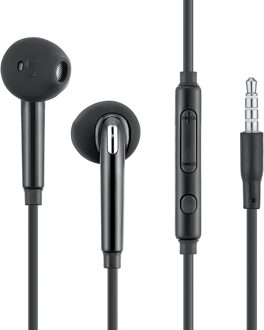 In Ear Oortelefoon Oordopjes Controle Bedrade Koptelefoon Headset met Microfoon voor Samsung S6/S6 Rand zwart