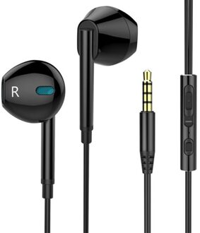 In-Ear Oortelefoon Wired Hoofdtelefoon Hifi Noise Cancelling Oortelefoon Metal Muziek Headset Met Microfoon Voor Xiaomi Huawei Iphone 12 zwart