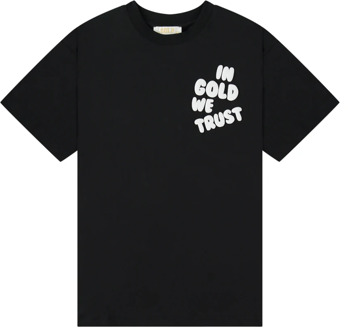 In Gold We Trust Jet Black T-Shirt In Gold We Trust , Black , Heren - L,M