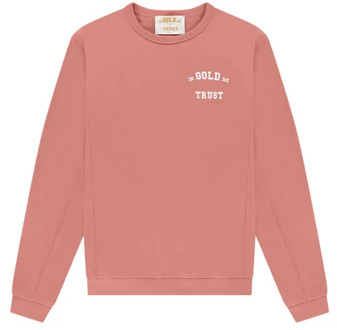 In Gold We Trust Sweater the slim 2.0 withe rose Rood - M