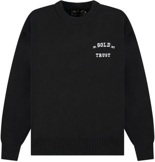 In Gold We Trust Zwarte Slim Jim Sweater In Gold We Trust , Black , Heren - 2XL