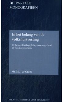 In Het Belang Van De Volkshuisvesting - Bouwrecht Monografieen - M.J. de Groot