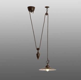In hoogte variabele hanglamp Pusta bruin-zwart