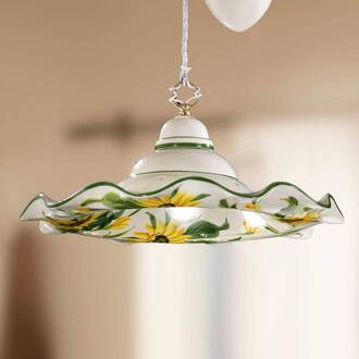 In hoogte verstelbare trekpendellamp GIRASOLA wit, geel, groen