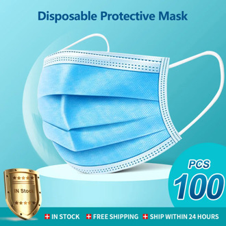 In Stock! 10/100 Pcs Disposable Mondmasker Earloop Face Mouth Masks Mouth Mask Non-woven Melt Blown 3-layer Mascarilla Fast Ship