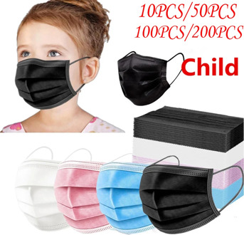 In stock! Disposable children's mask non-woven fabric 3-layer filter cloth mask dust mask breathable ear hook mask