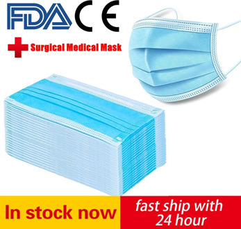 In stock! Medical Disposable Mask 3 Layers Filtration Non-woven Dustproof Facial Protective Cover Anti-Dust FDA CE Surgical Mask