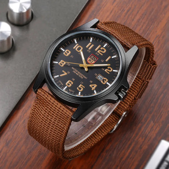 In Stock SOKI Fashion Watches Men Military Watch Woven Nylon Belt Calendar Relogio Masculino Quartz Wristwatches Luxury