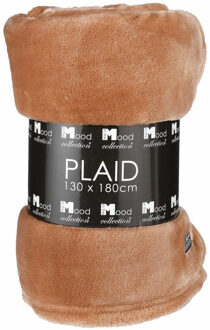 In The Mood Fleece deken - kastanje bruin - 130 x 180 cm - polyester - fleeceplaid