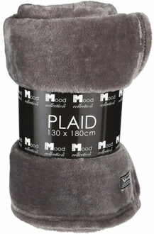 In The Mood Fleece deken - titanium grijs - 130 x 180 cm - polyester - fleeceplaid