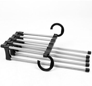 In Voorraad 5in1 Roestvrij Staal Kleding Droogrek Vouwen Wandmontage Telescopische Kledingrek Houder Hanger Closet Organizer