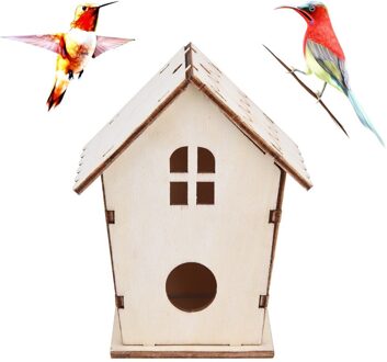 In Voorraad Creatieve Birdhouse Mini Houten Vogels Doos Houten Dozen Vogels Huis Vogel Doos Beste Cadeau