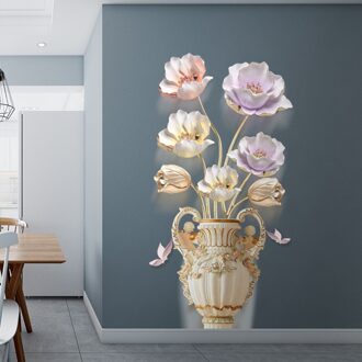 In Voorraad Muurstickers Bloemen Print Achtergrond Zelfklevende Slaapkamer 3d Stickers Stickers Зеркальные Наклейки # Gh