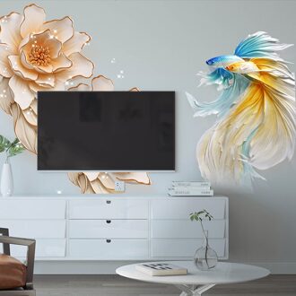 In Voorraad Muurstickers Bloemen Print Achtergrond Zelfklevende Slaapkamer 3d Stickers Stickers Зеркальные Наклейки # Gh