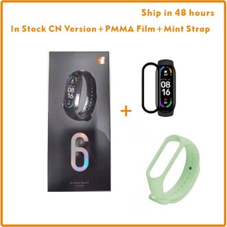 In Voorraad Originele Xiaomi Band 6 Mi Band 6 Bloed Zuurstof 1.56 Amoled Fitness Tracker Hartslagmeter Smart Polsband Band Add munt Strap