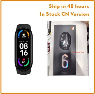 In Voorraad Originele Xiaomi Band 6 Mi Band 6 Bloed Zuurstof 1.56 Amoled Fitness Tracker Hartslagmeter Smart Polsband Band Ship in 48 hours