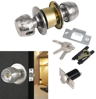 In Voorraad Rvs Ronde Deurknoppen Handvat Entree Passage Lock Entry Met Sleutel