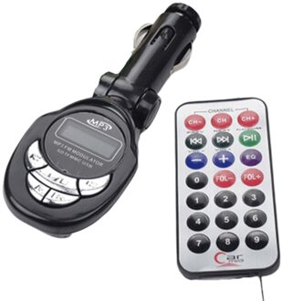 In1 Lcd Auto MP3 Speler Draadloze Fm-zender Modulator Met Usb Cd Mmc Remote Kit Black