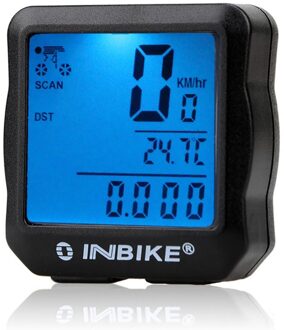 Inbike Wired Fiets Kilometerstand Waterdichte Backlight Lcd Digital Cycling Bike Computer Snelheidsmeter Pak Voor De Meeste Fietsen