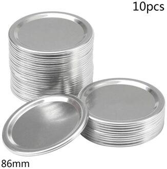 Inblikken Deksels, Regelmatige Mond Mason Pot Deksels En Bands, rvs Deksels Voor Mason Jar Brede Mond 10 Pack 70M (Zilver) 4