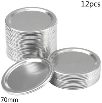 Inblikken Deksels, Regelmatige Mond Mason Pot Deksels En Bands, rvs Deksels Voor Mason Jar Brede Mond 10 Pack 70M (Zilver) 5