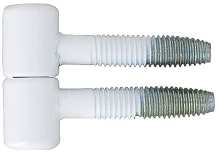 Inboorpaumelle - Wit Geplastificeerd Staal - Ø 11 Mm - 2 Stuks