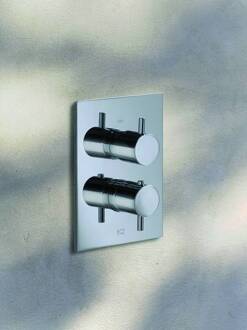 Inbouw Douchekraan Hotbath Laddy Thermostatisch 2-Weg Stop-Omstel Vierkant Chroom