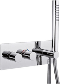 Inbouw Douchekraan Sanimex Giulini Thermostatisch 1-Uitgang Rechthoekig Incl. Handdouche En BOX Inbouwdeel Chroom