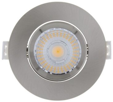 Inbouw LED-spot 4 Stuks Sanimex Njoy IP44 Dimbaar 6W 430 Lumen Geborsteld Aluminium